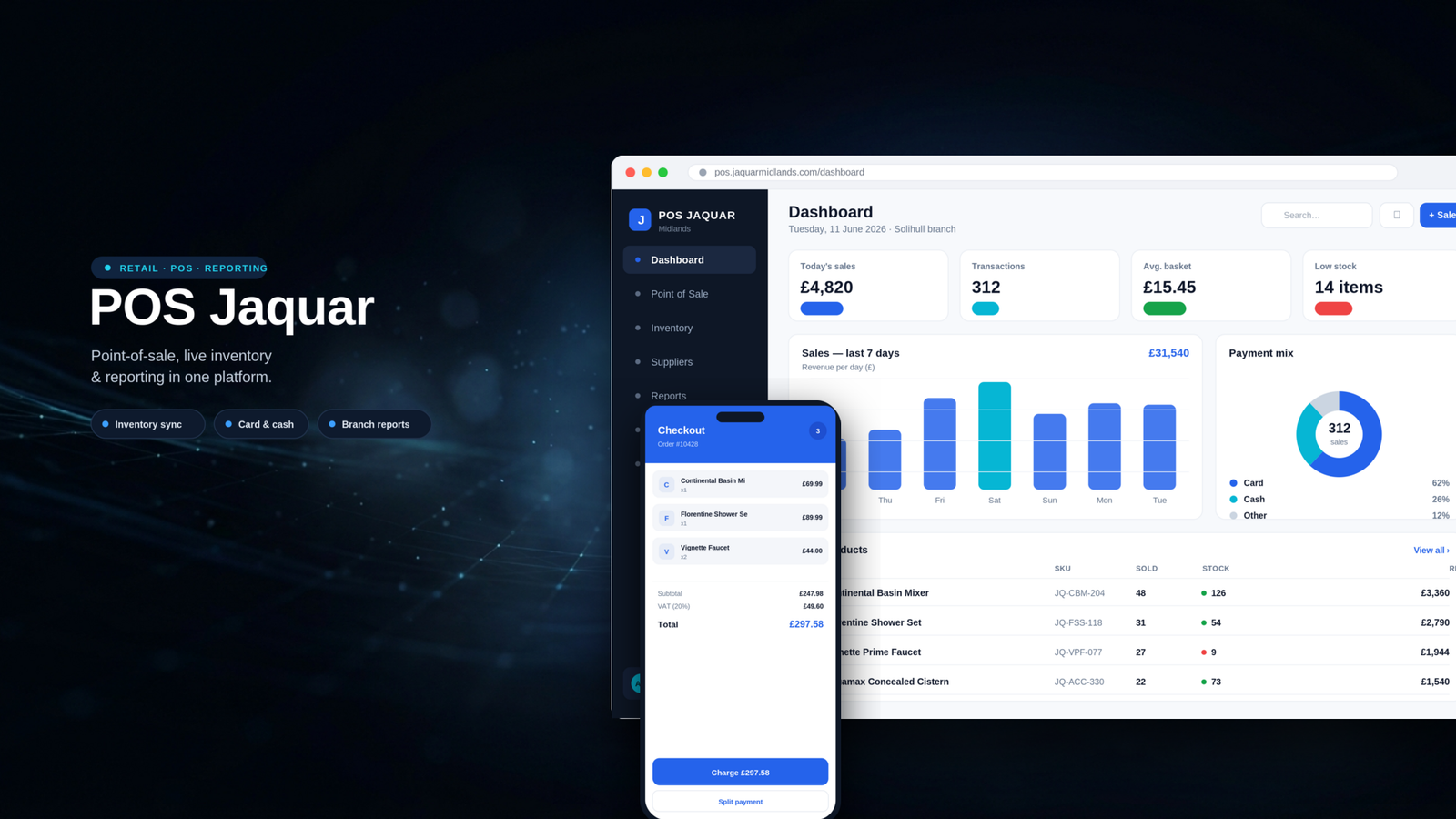 POS Jaquar — AI-Powered POS · SaaS Dashboard